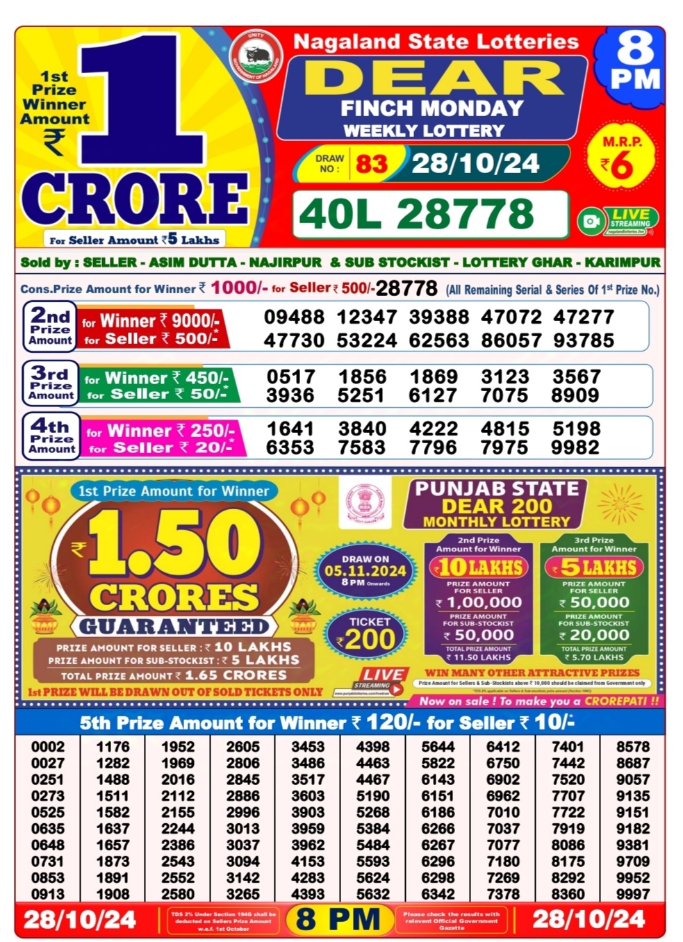 Everest Result Today Dear Lottery Chart