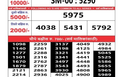 Maharashtra Sahydri weekly lottery result 29.10.24