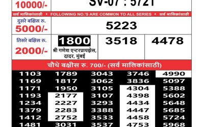 Maharashtra Sahyadri weekly lottery result 30.10.24