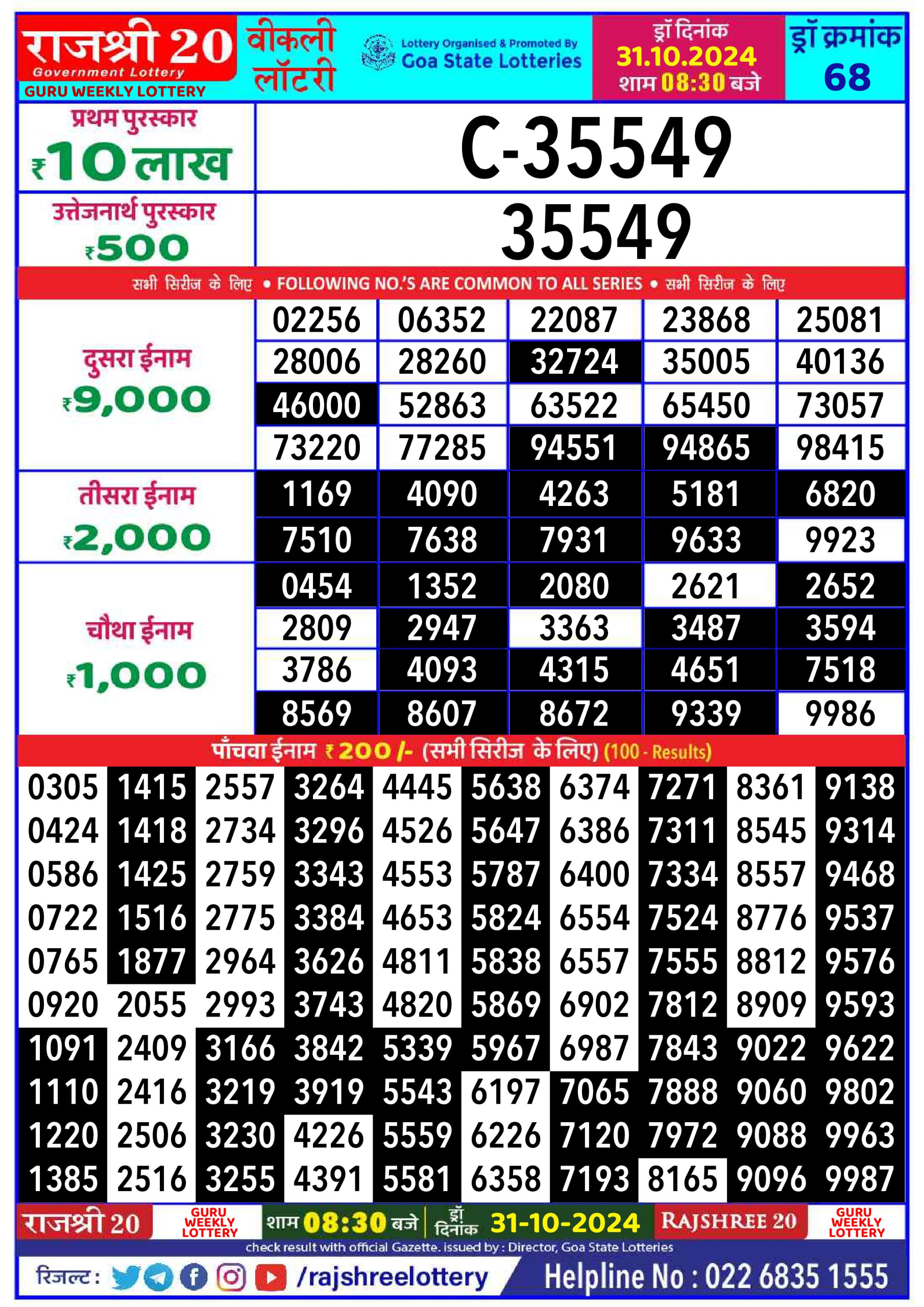 Everest Result Today Dear Lottery Chart