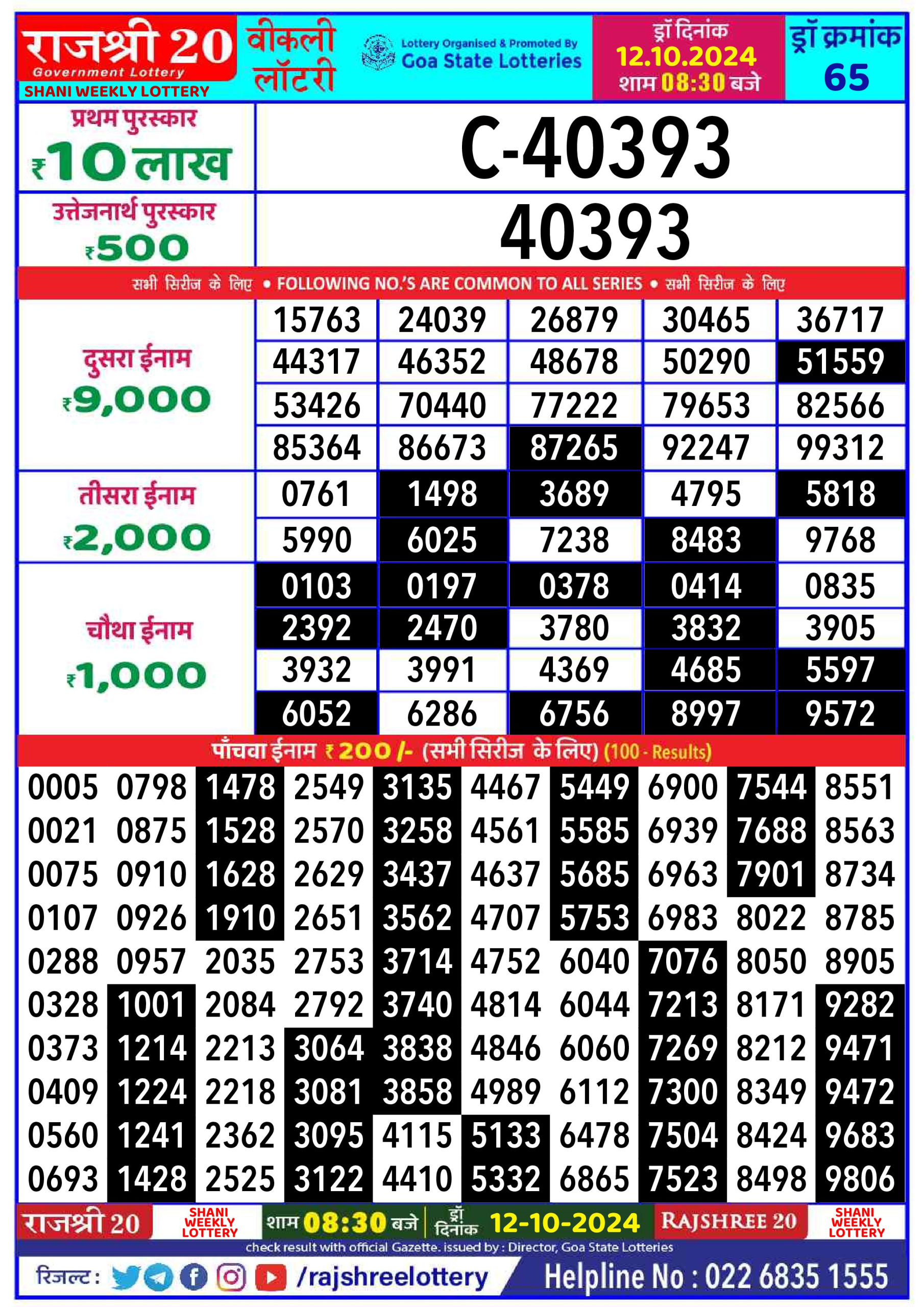 Everest Result Today Dear Lottery Chart