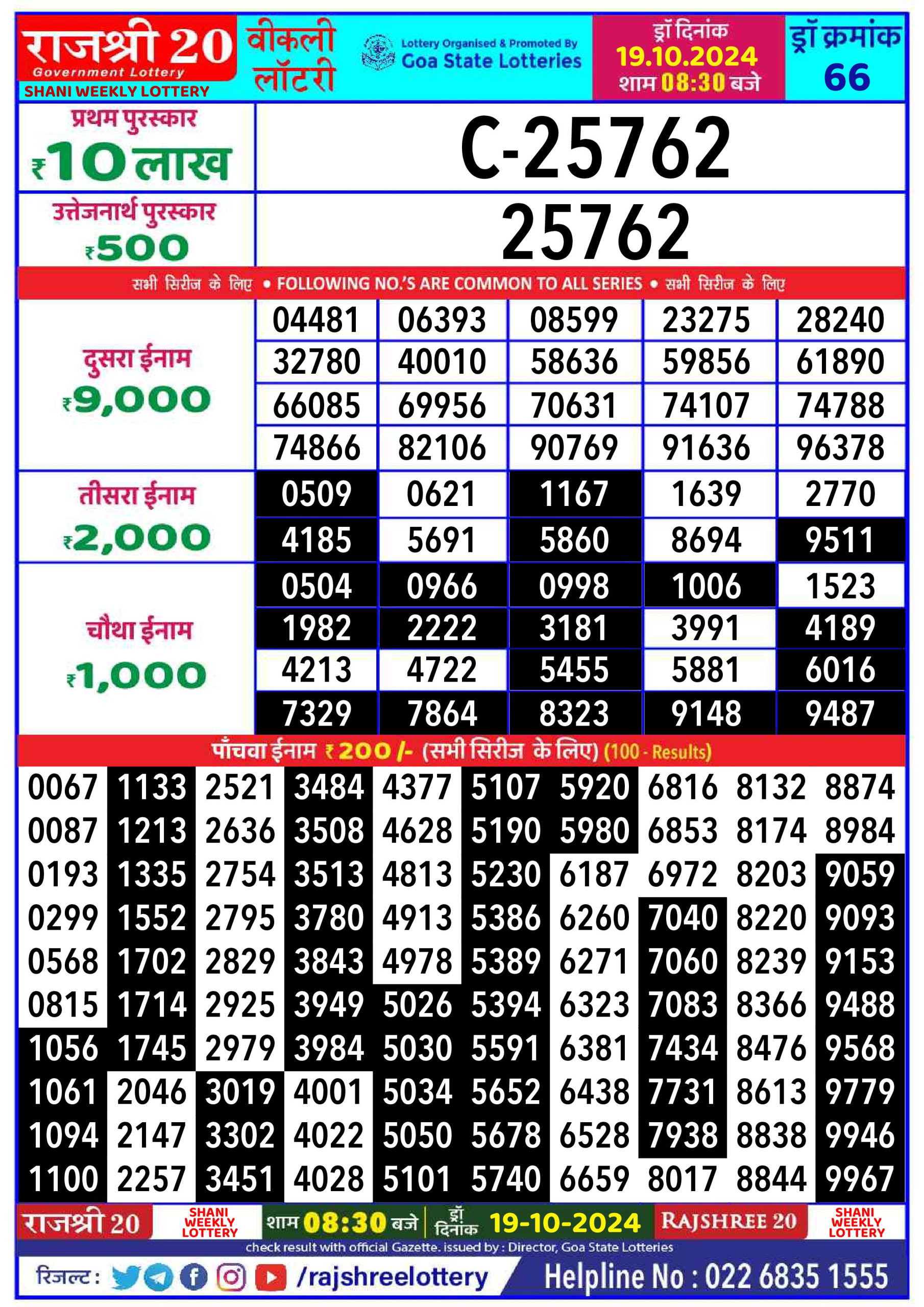 Everest Result Today Dear Lottery Chart