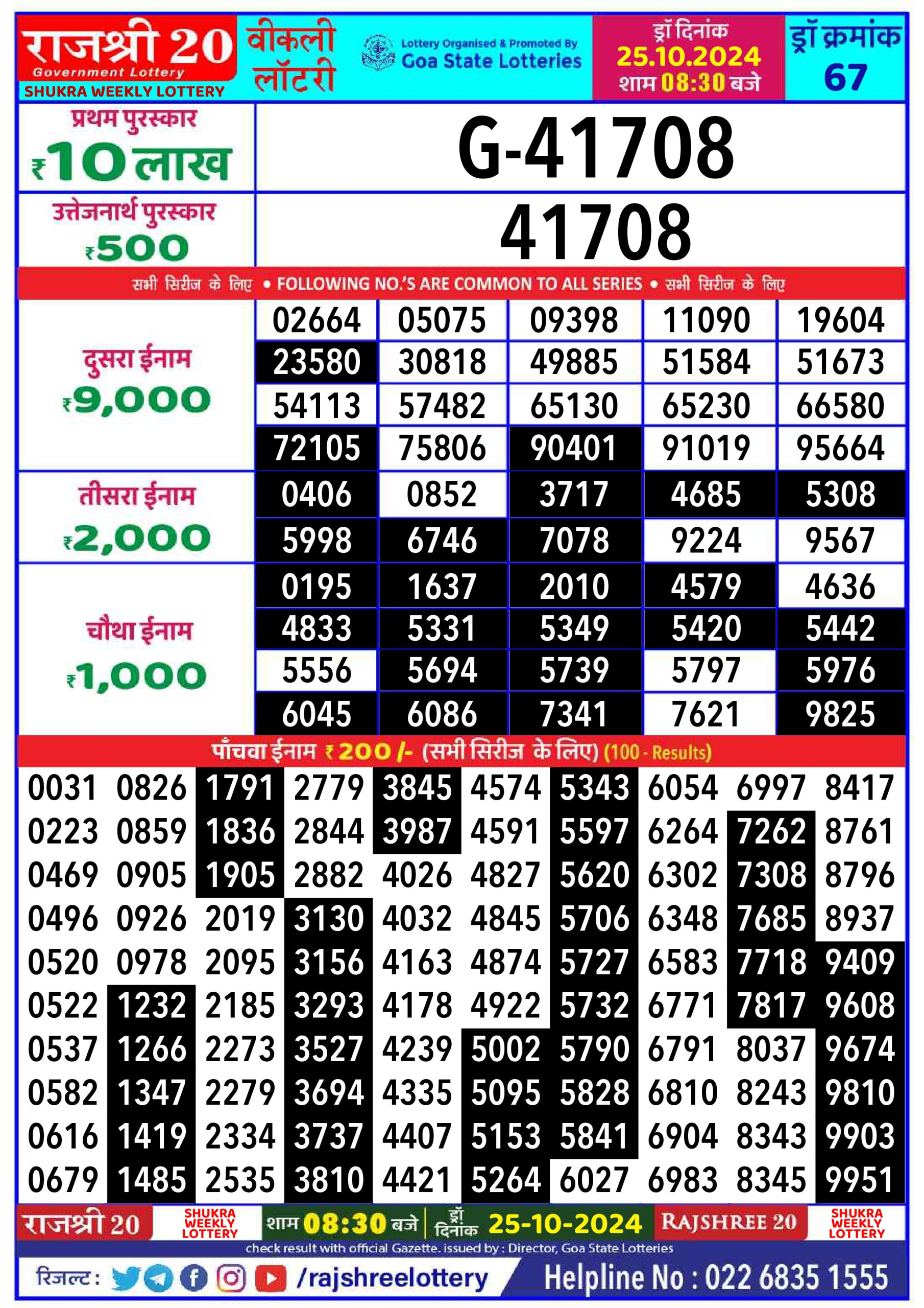 Everest Result Today Dear Lottery Chart