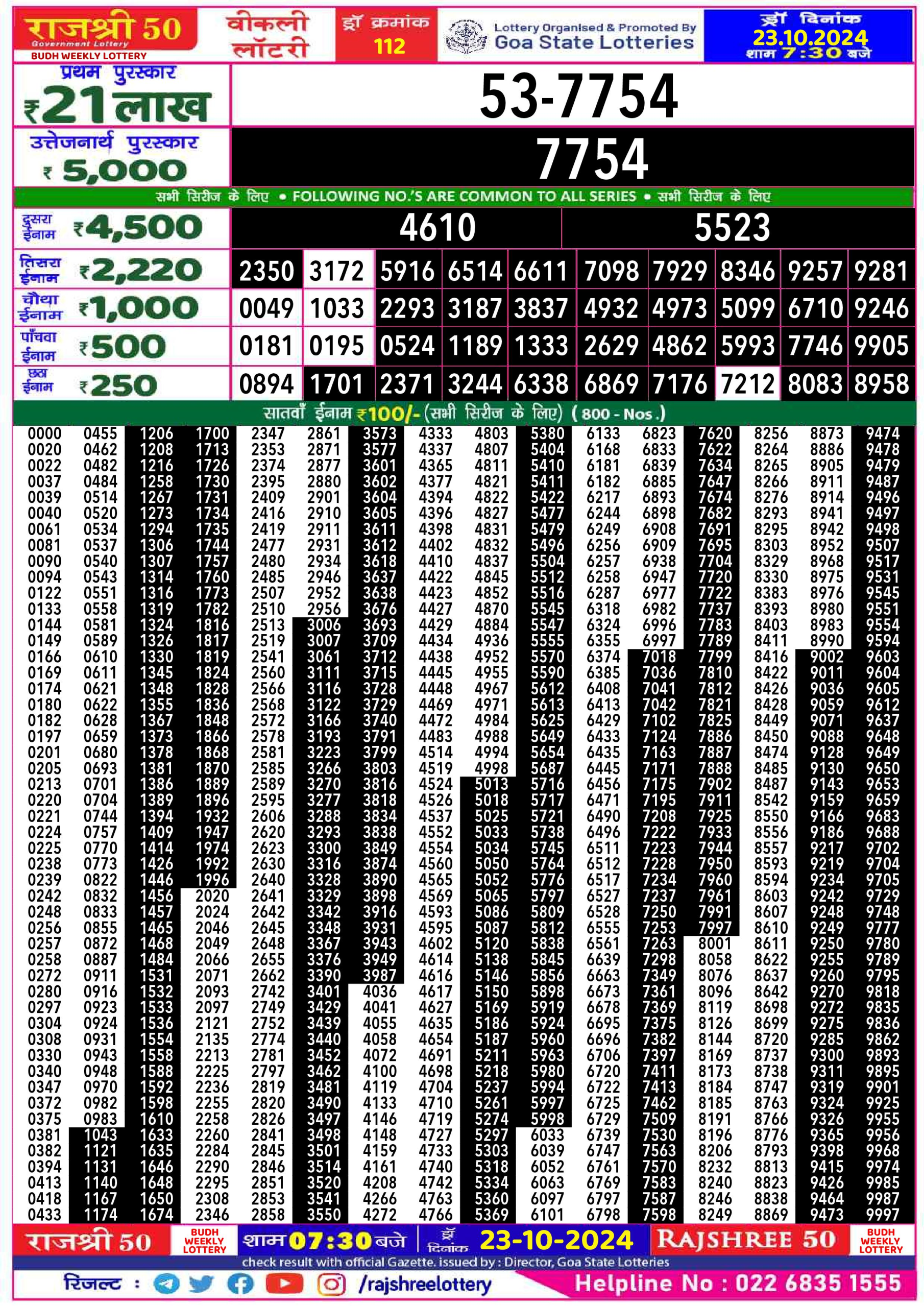 Everest Result Today Dear Lottery Chart