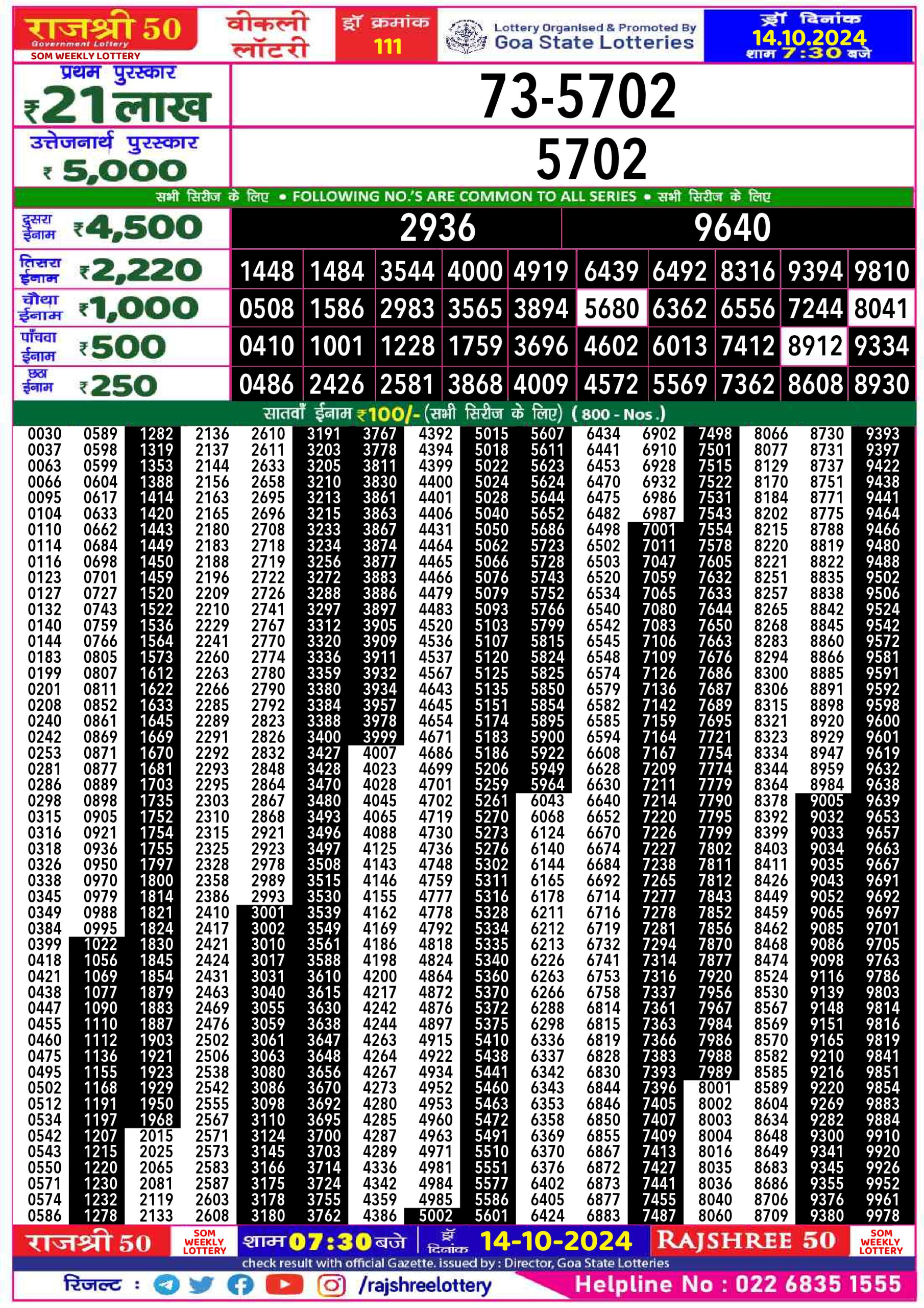 Everest Result Today Dear Lottery Chart