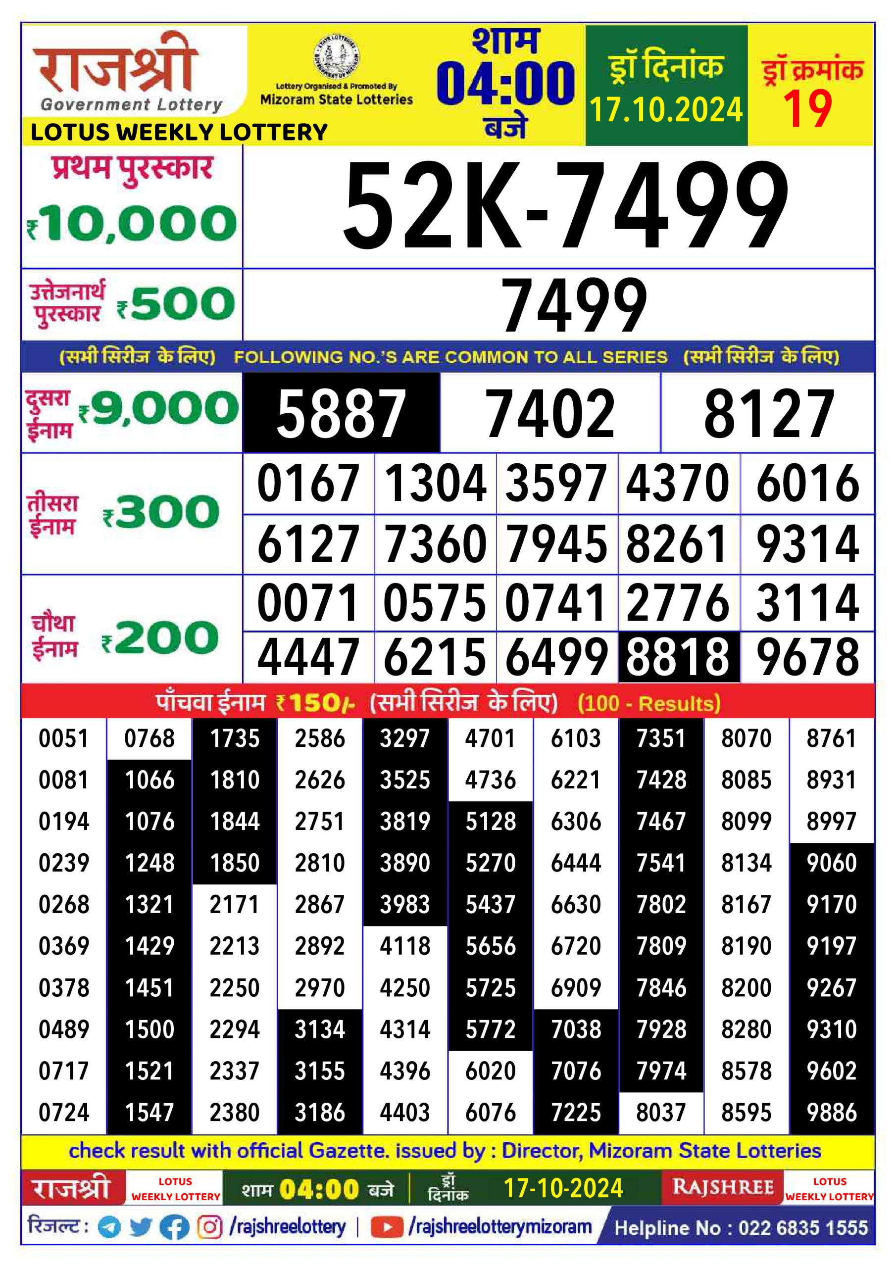 Everest Result Today Dear Lottery Chart