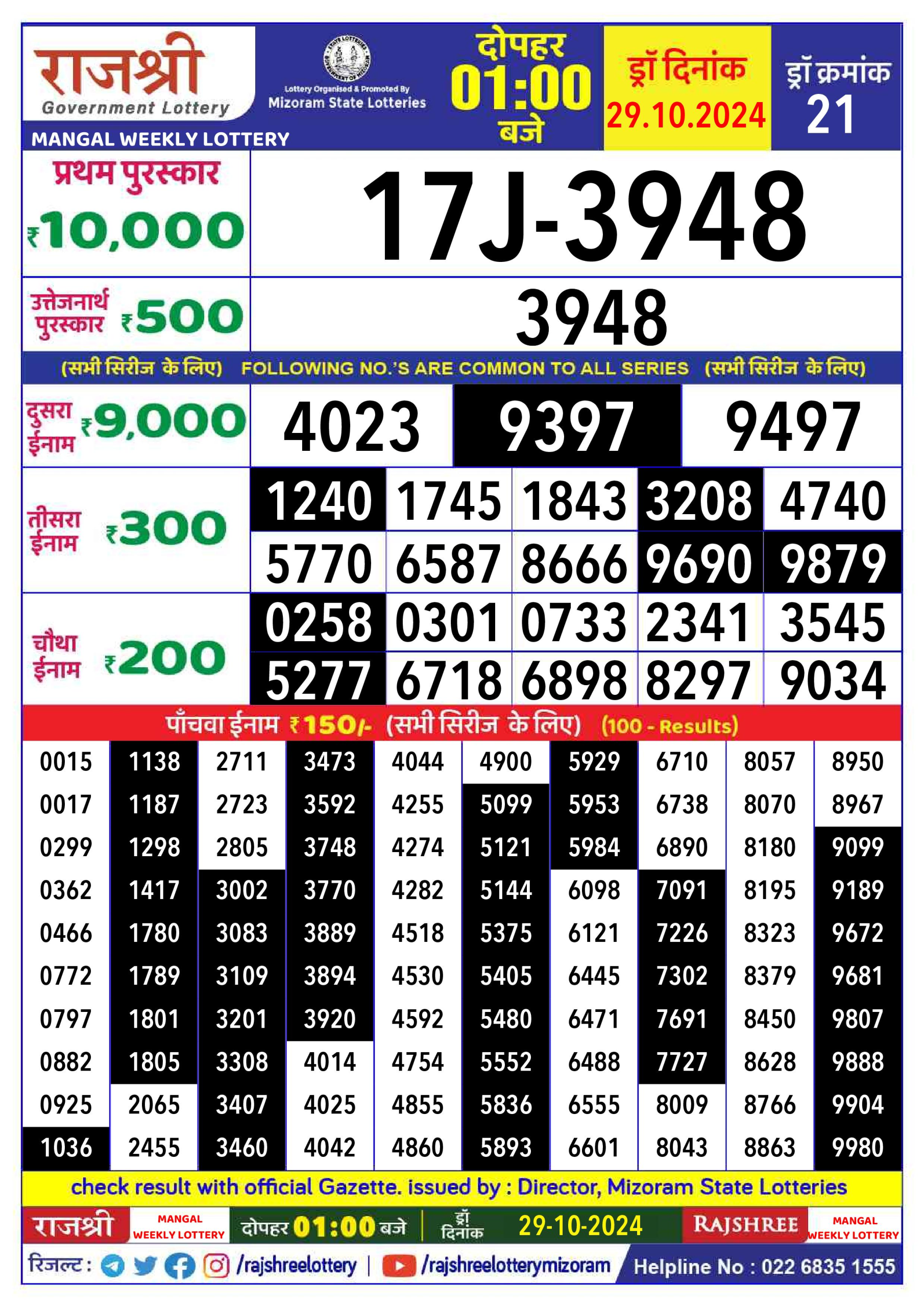 Everest Result Today Dear Lottery Chart