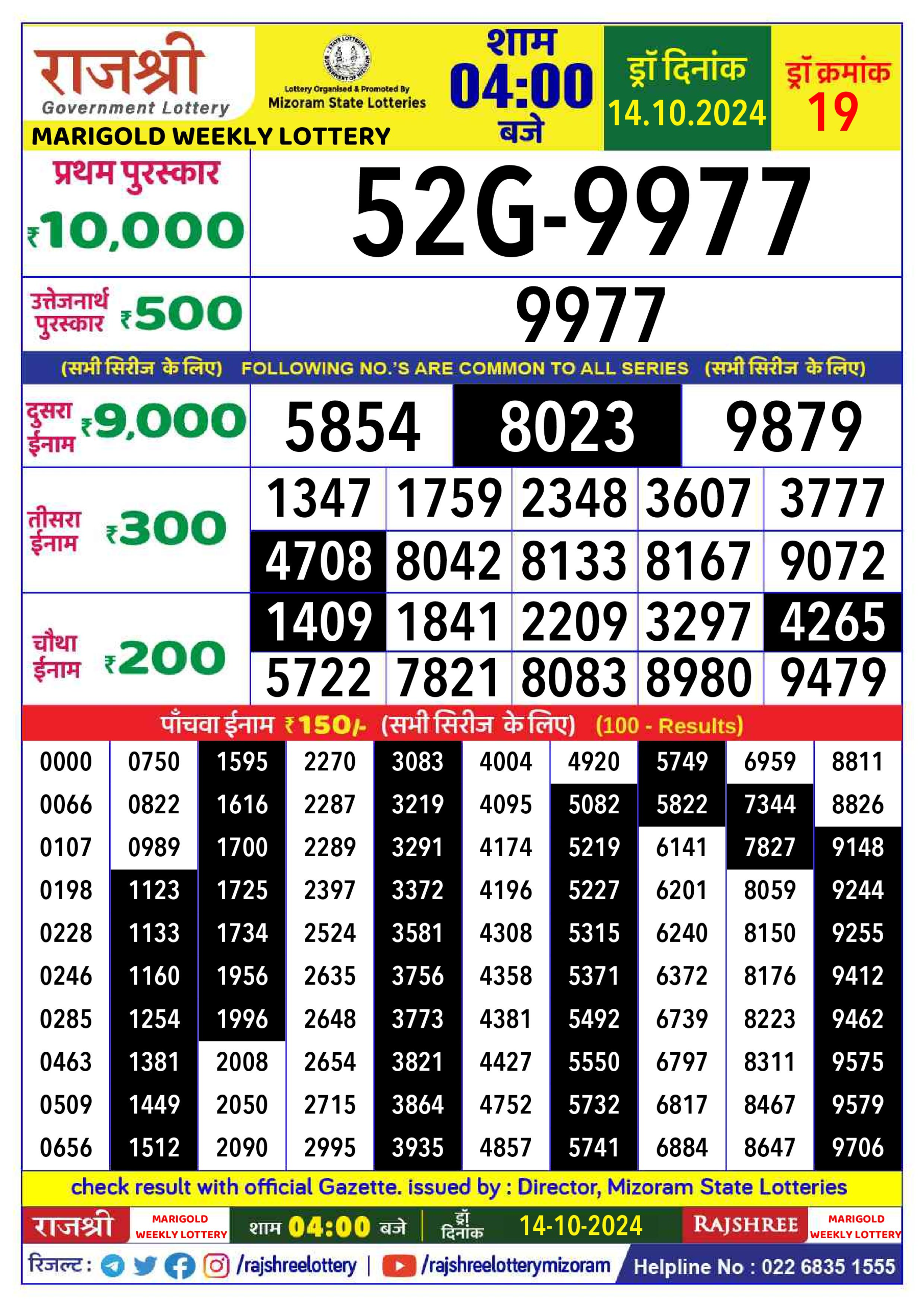 Everest Result Today Dear Lottery Chart