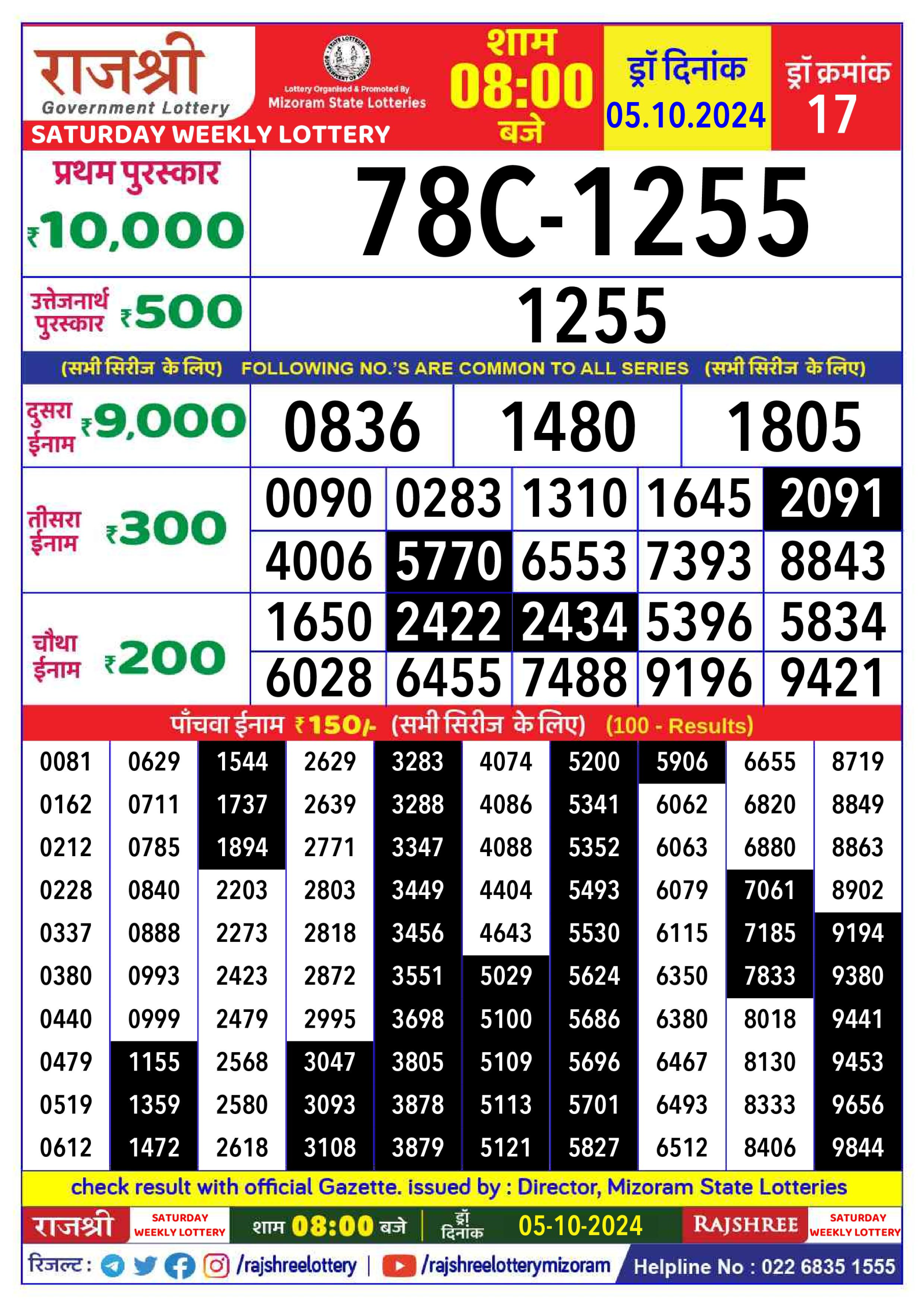 Everest Result Today Dear Lottery Chart