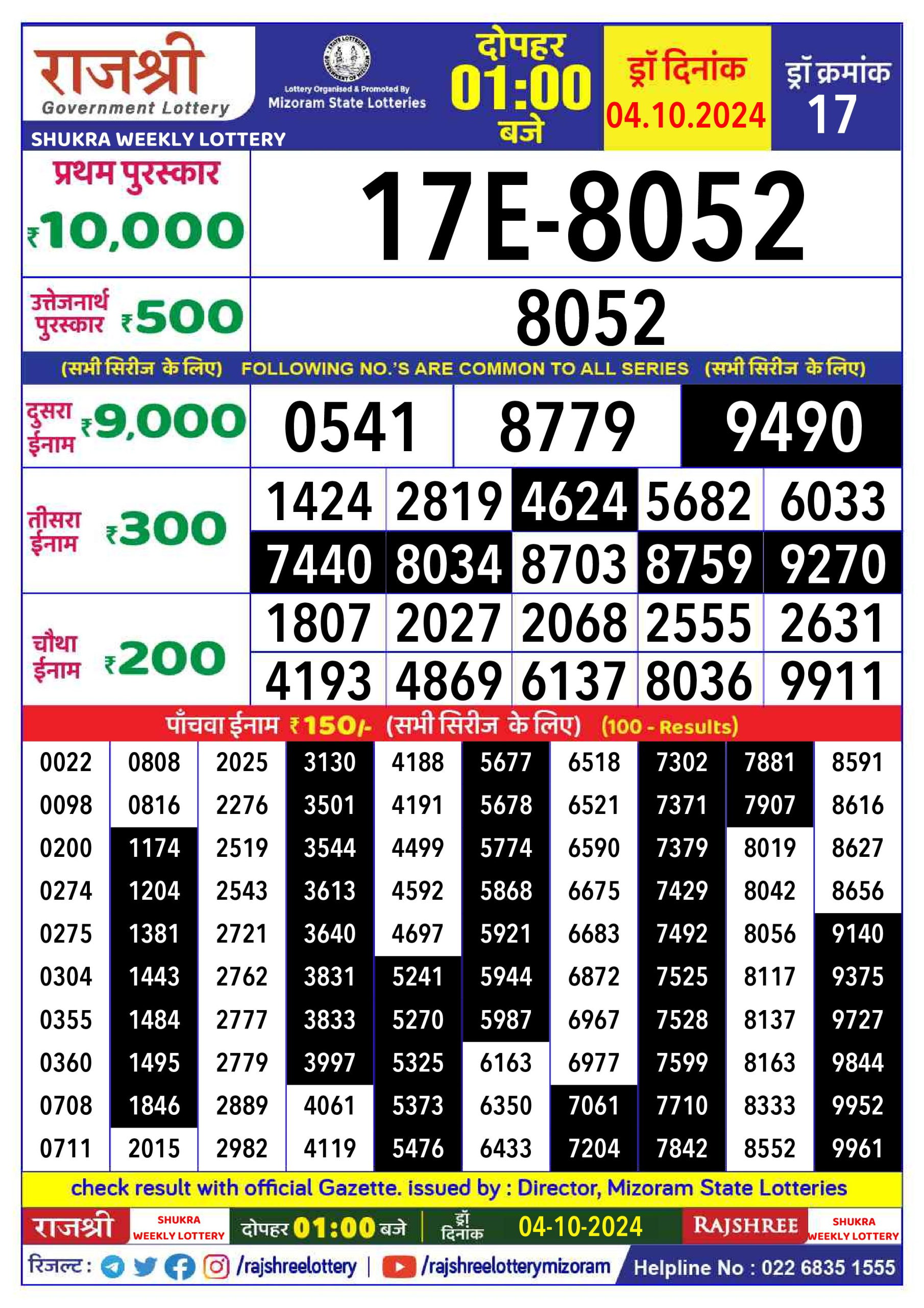 Everest Result Today Dear Lottery Chart