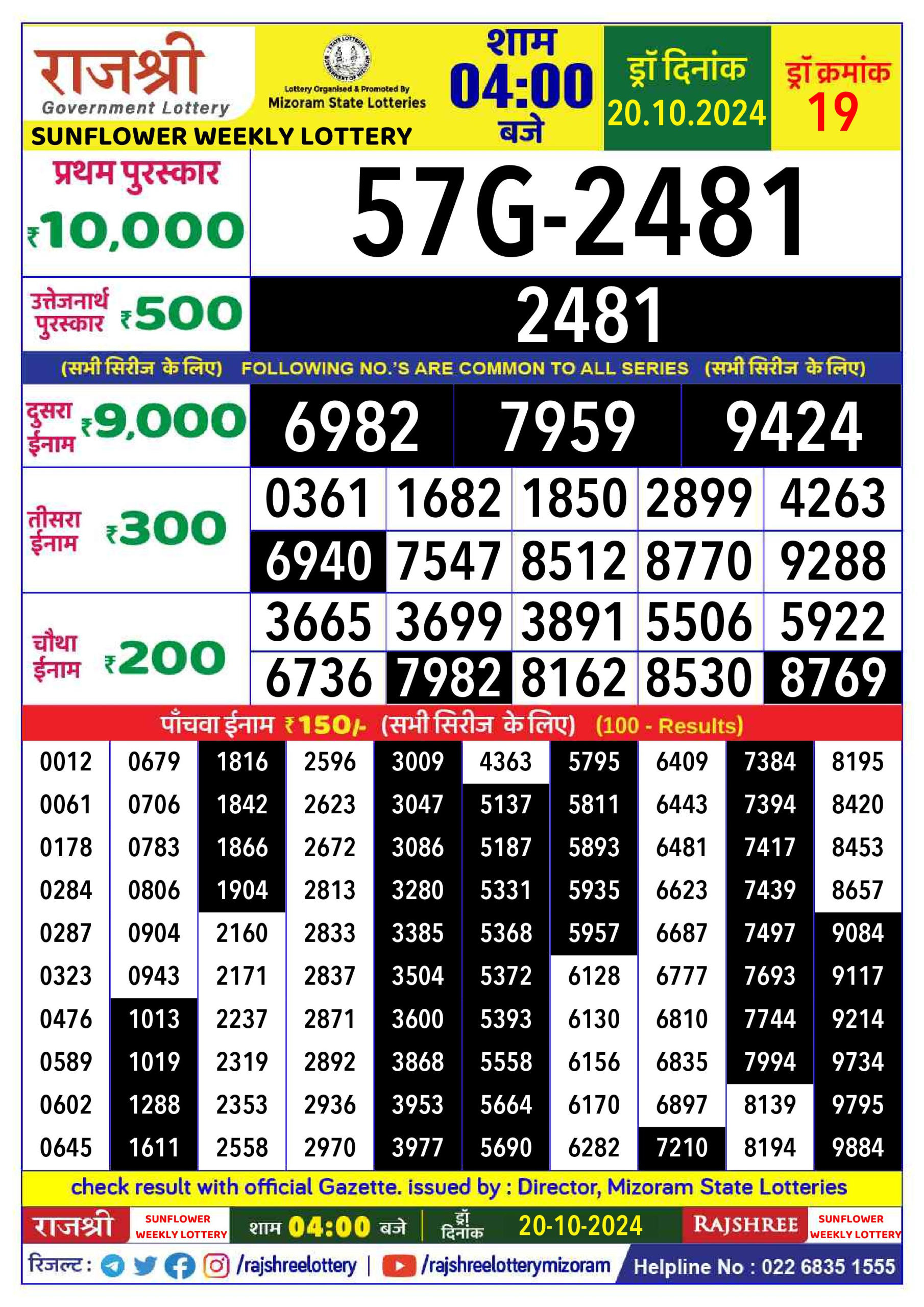 Everest Result Today Dear Lottery Chart