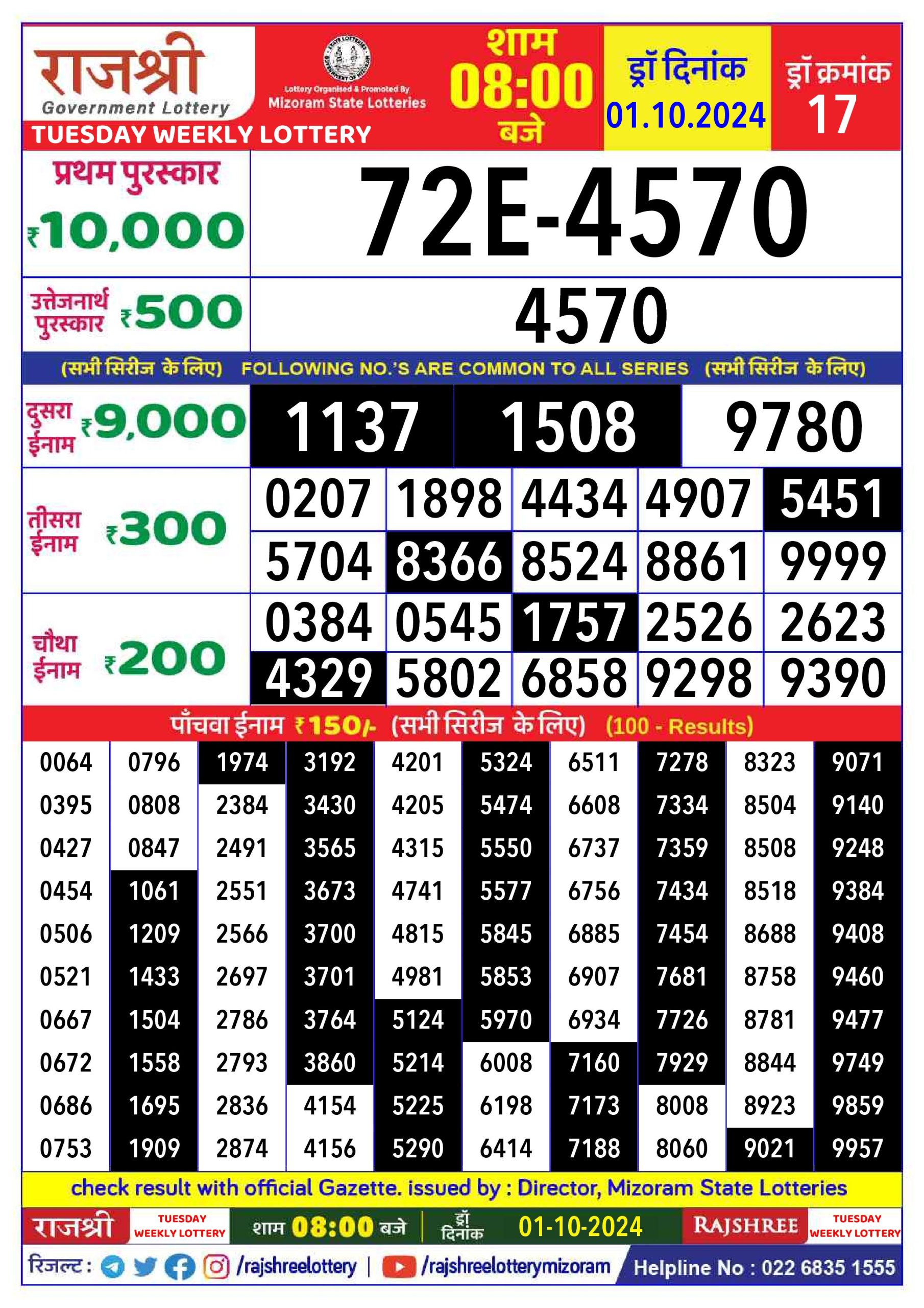 Everest Result Today Dear Lottery Chart