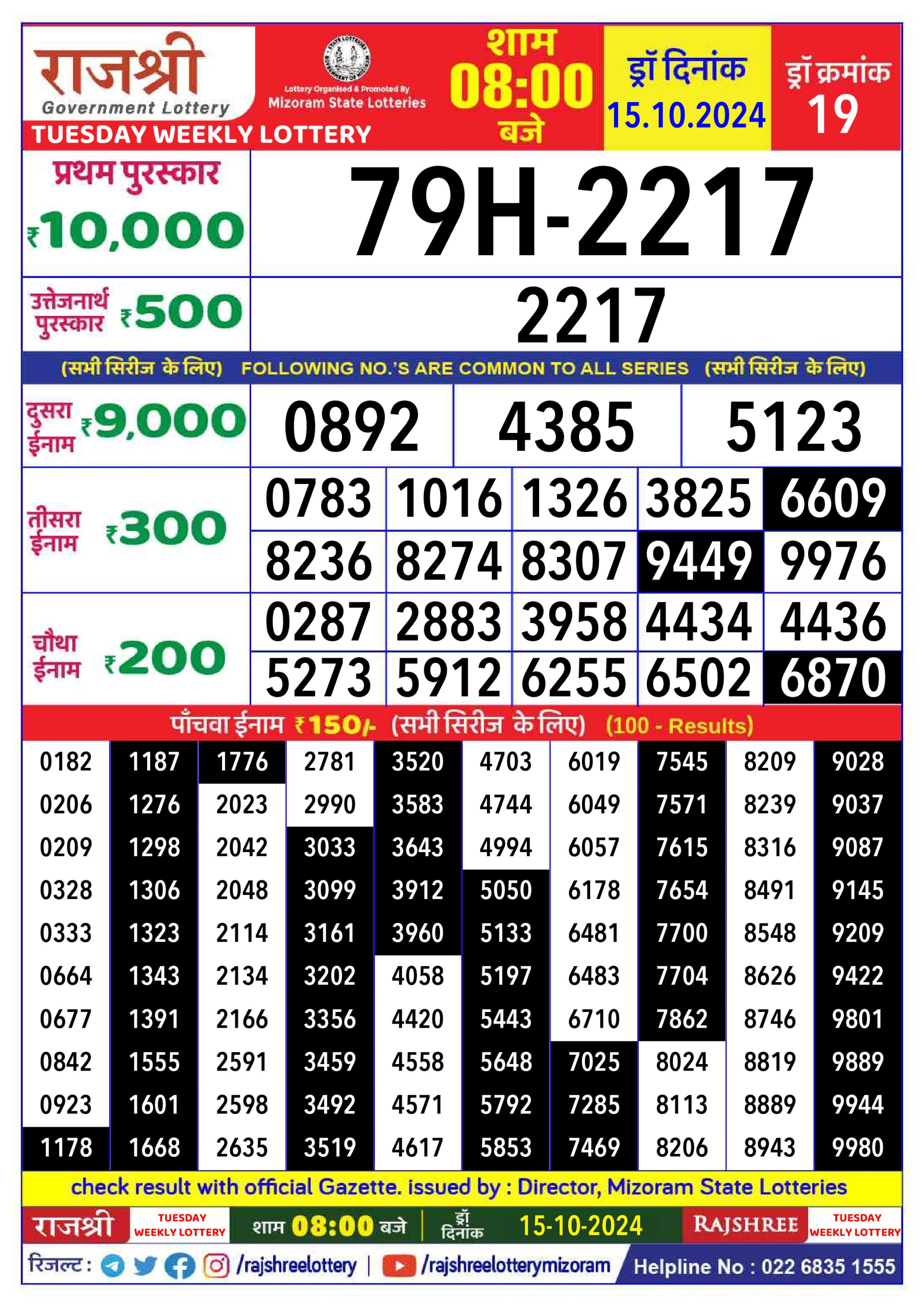 Everest Result Today Dear Lottery Chart