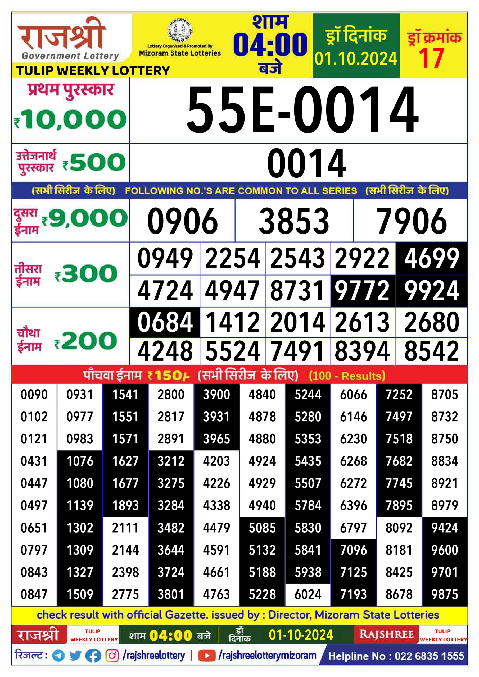 Everest Result Today Dear Lottery Chart