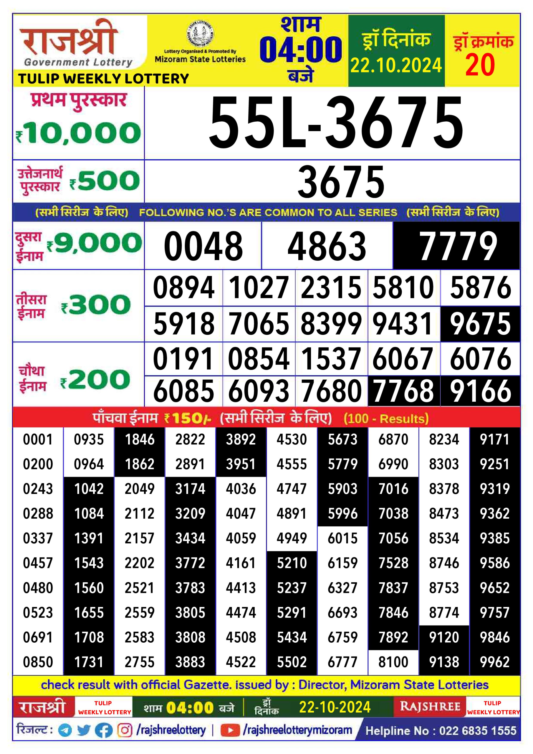 Everest Result Today Dear Lottery Chart