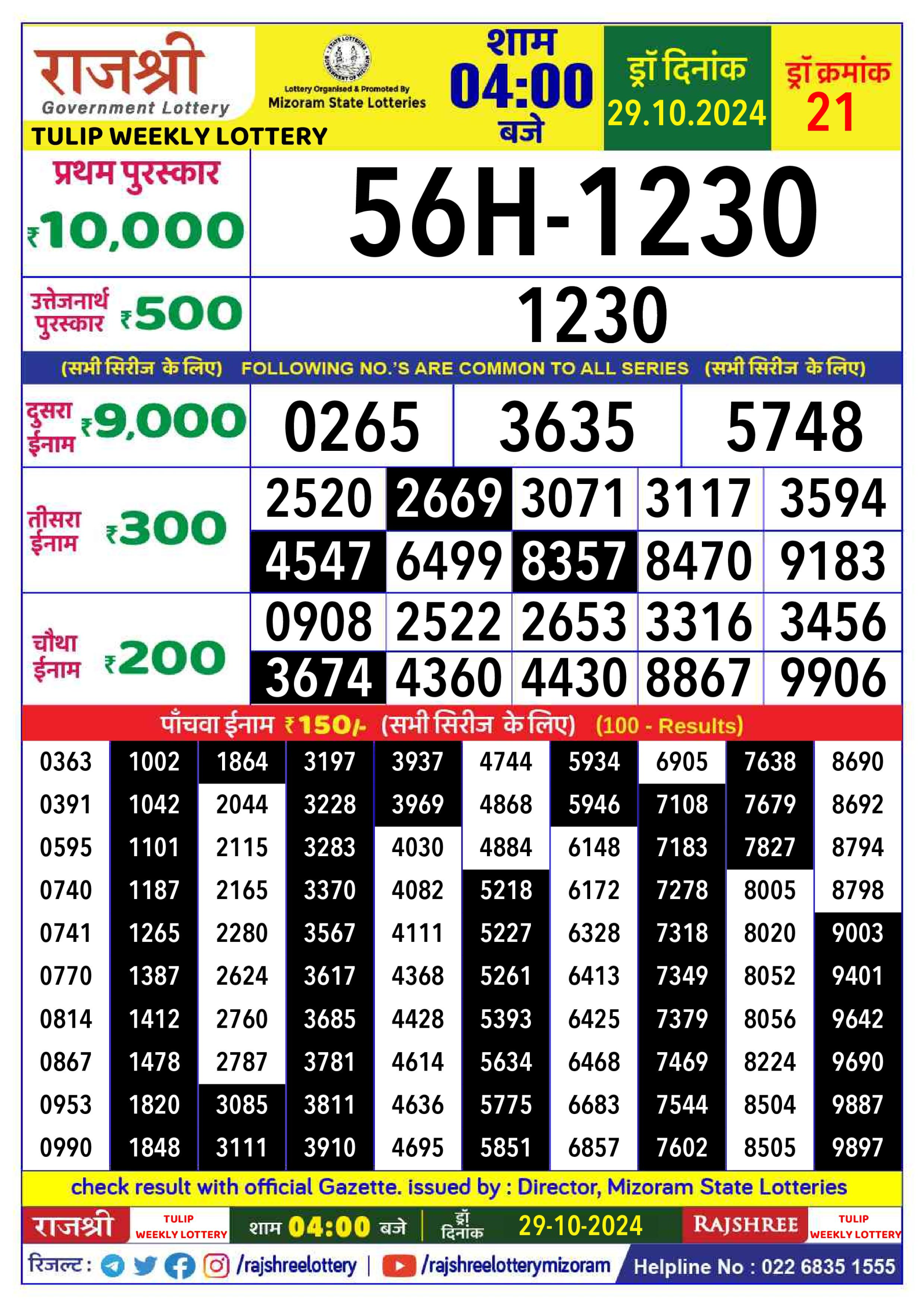 Everest Result Today Dear Lottery Chart