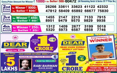 Dear Lottery 1PM Result 20.11.24