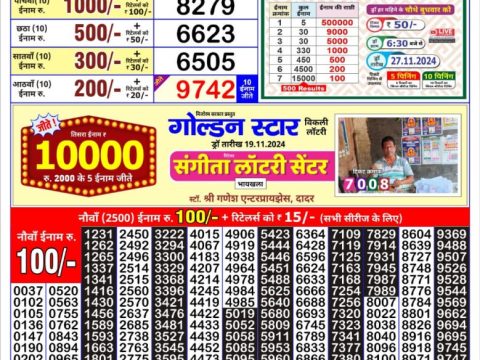 Everest Result Today Dear Lottery Chart