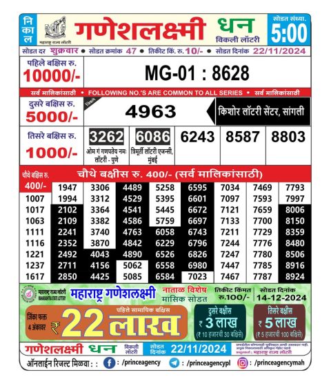 Everest Result Today Dear Lottery Chart