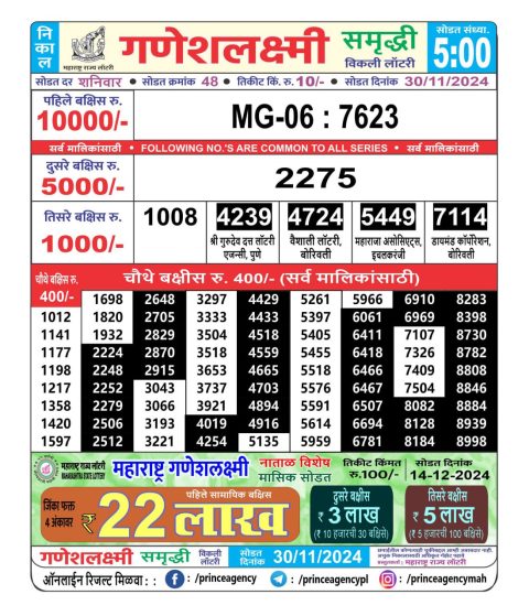 Everest Result Today Dear Lottery Chart