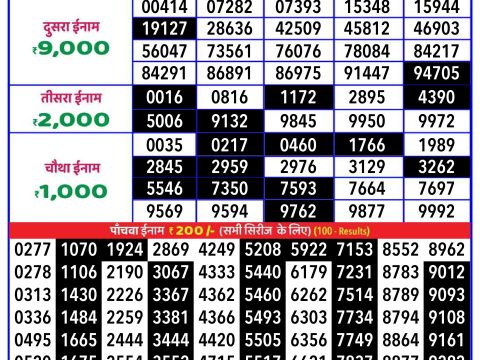 Everest Result Today Dear Lottery Chart