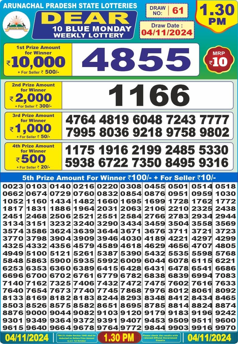 Everest Result Today Dear Lottery Chart