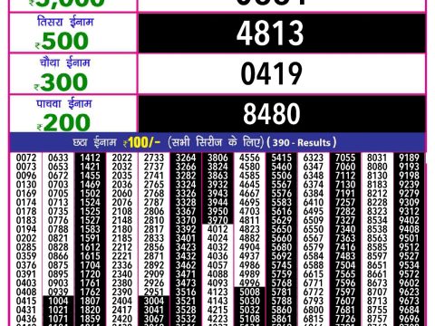 Everest Result Today Dear Lottery Chart