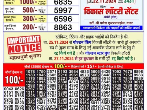 Everest Result Today Dear Lottery Chart