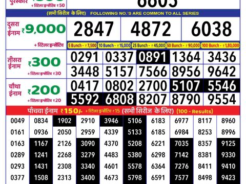 Everest Result Today Dear Lottery Chart