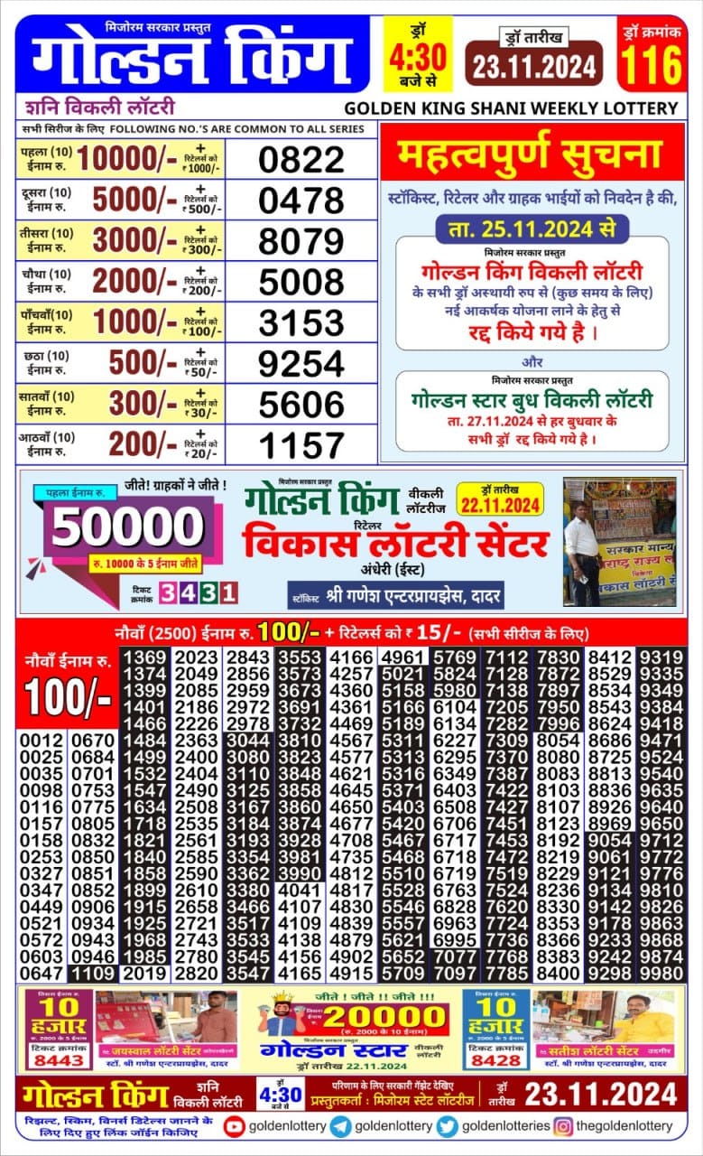 Everest Result Today Dear Lottery Chart