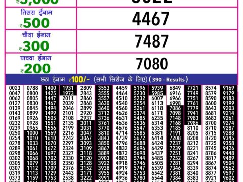 Everest Result Today Dear Lottery Chart