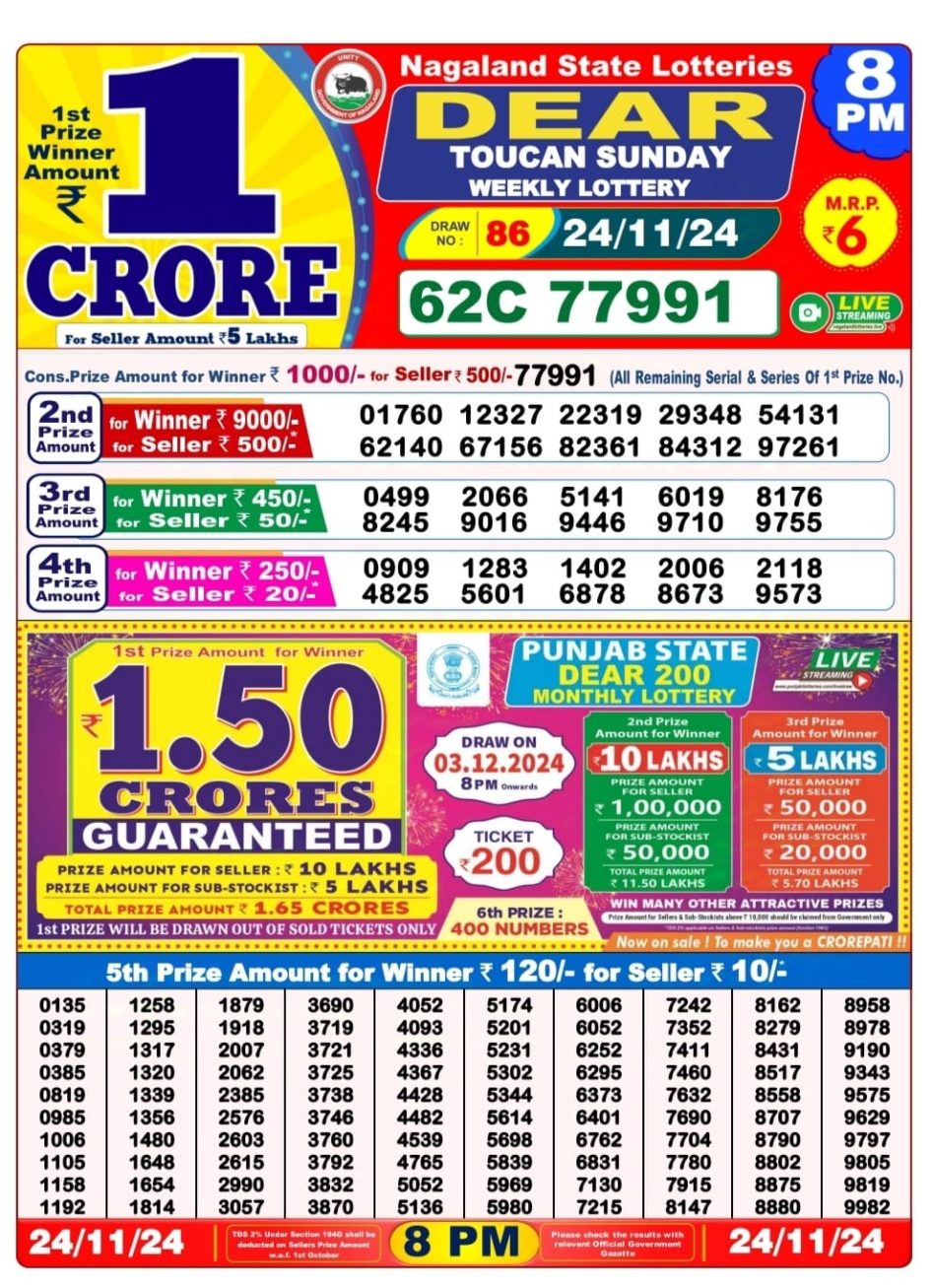 Everest Result Today Dear Lottery Chart