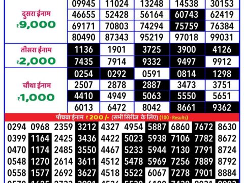 Everest Result Today Dear Lottery Chart