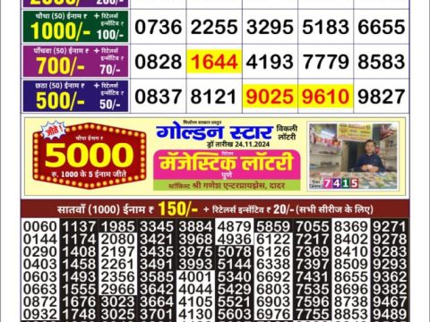 Everest Result Today Dear Lottery Chart