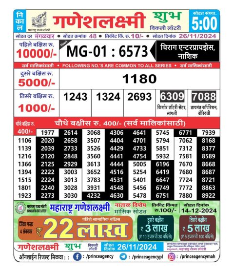 Everest Result Today Dear Lottery Chart