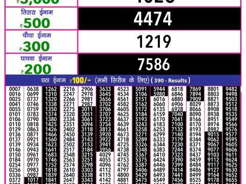 Everest Result Today Dear Lottery Chart