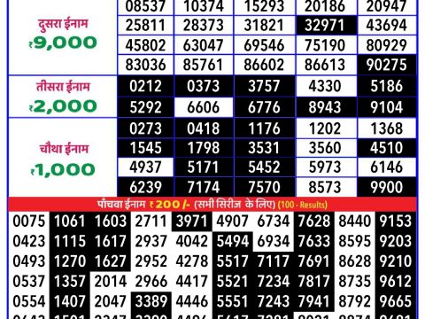 Everest Result Today Dear Lottery Chart