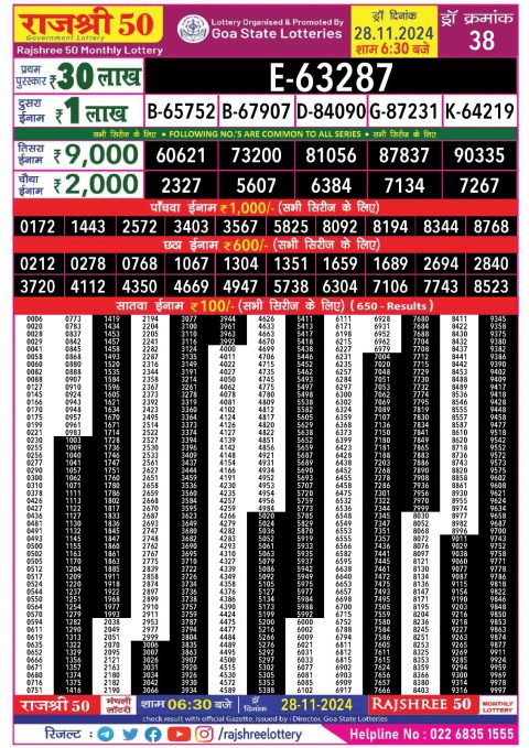 Everest Result Today Dear Lottery Chart