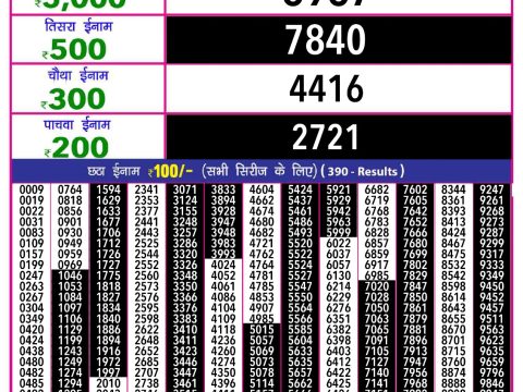 Everest Result Today Dear Lottery Chart