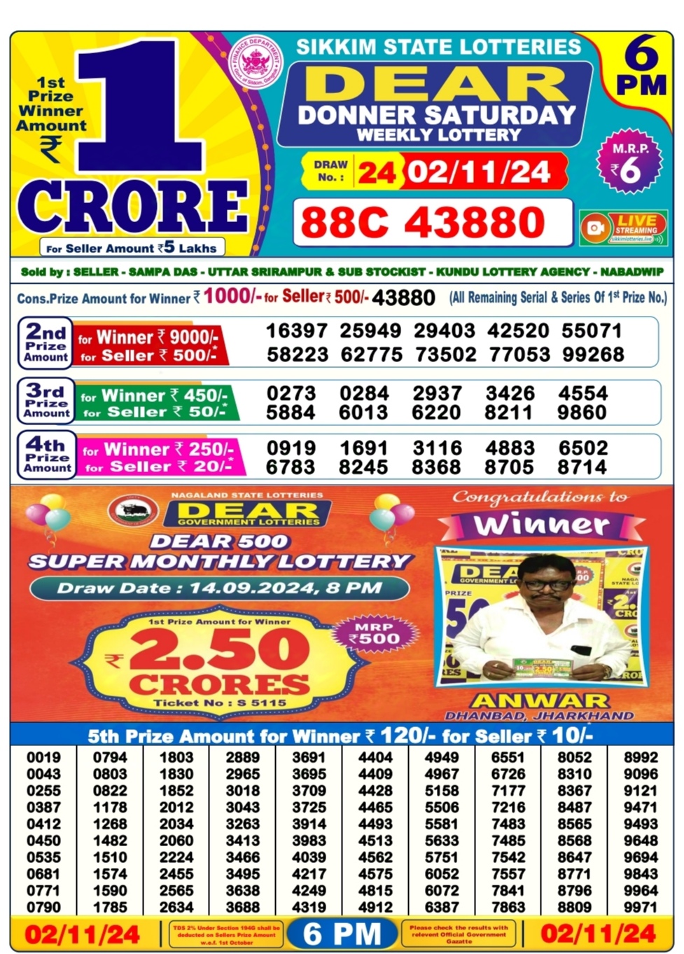 Everest Result Today Dear Lottery Chart