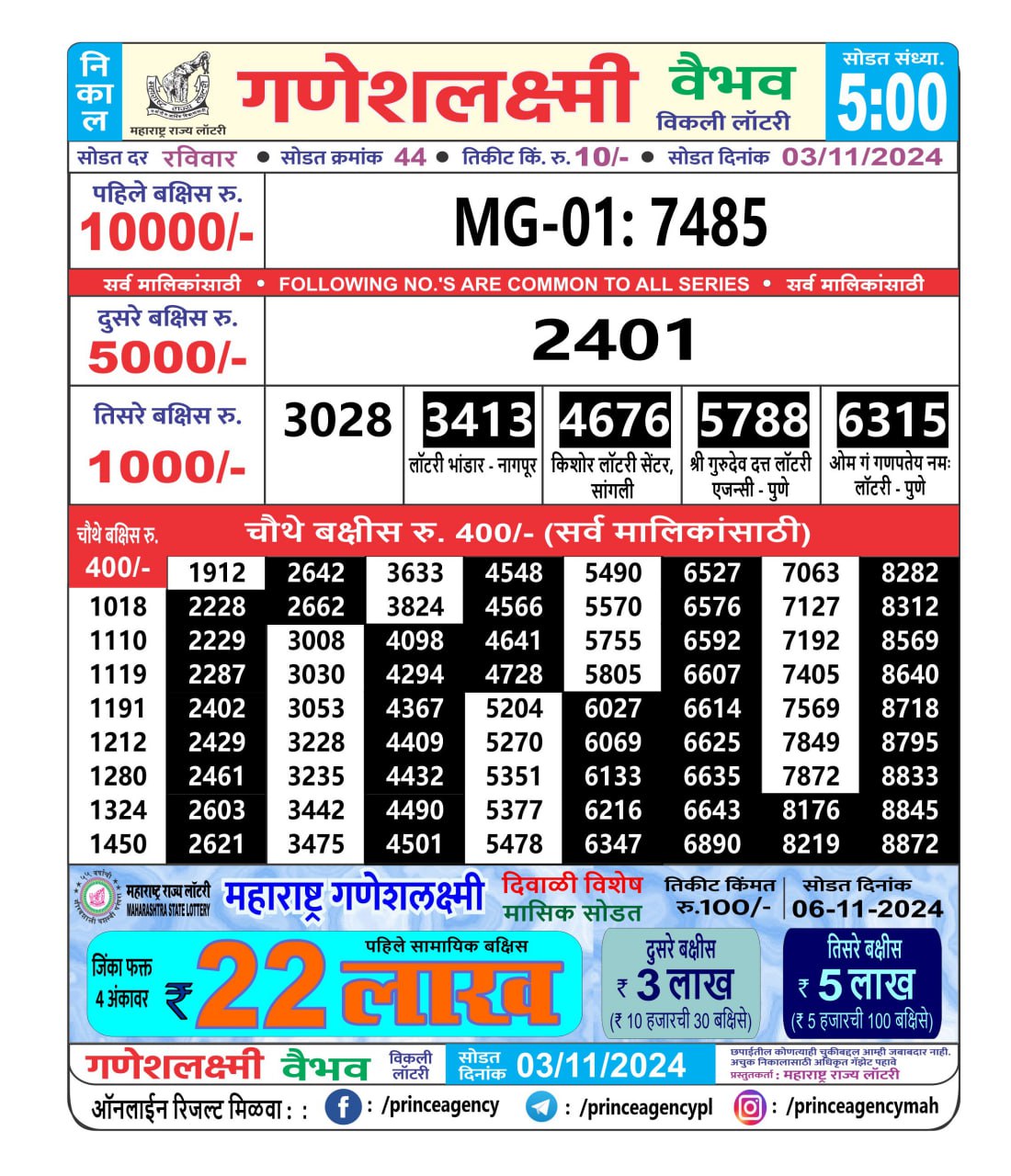 Everest Result Today Dear Lottery Chart