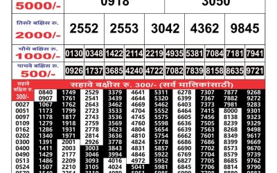 Maharashtra Gajlaxmi weekly lottery result 9.11.24