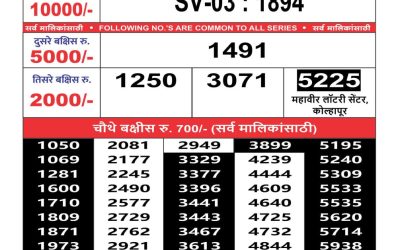 Maharashtra Sahyadri weekly lottery result 13.11.2024