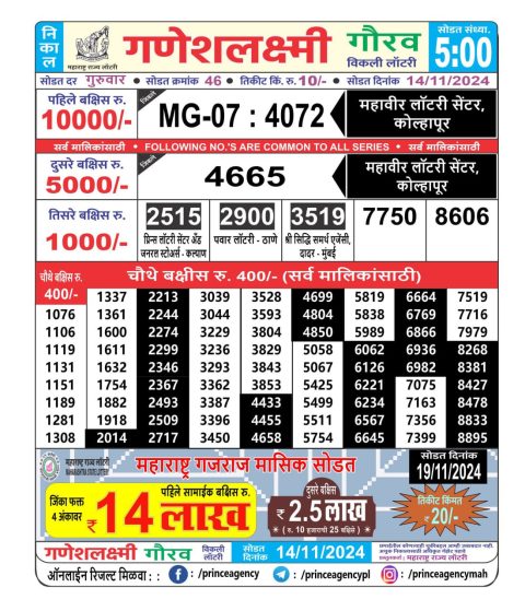 Everest Result Today Dear Lottery Chart