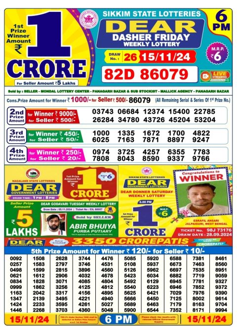 Everest Result Today Dear Lottery Chart