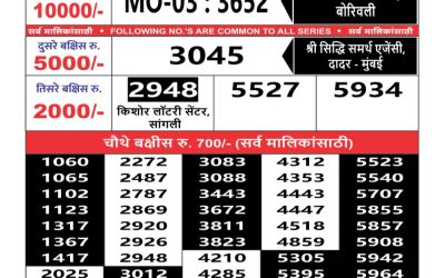 Maharashtra mohini weekly lottery result 17.11.24