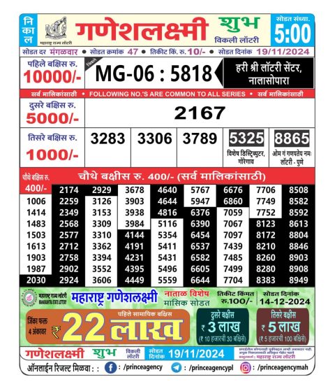 Everest Result Today Dear Lottery Chart