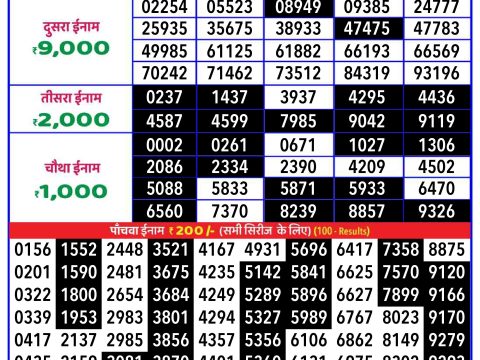 Everest Result Today Dear Lottery Chart