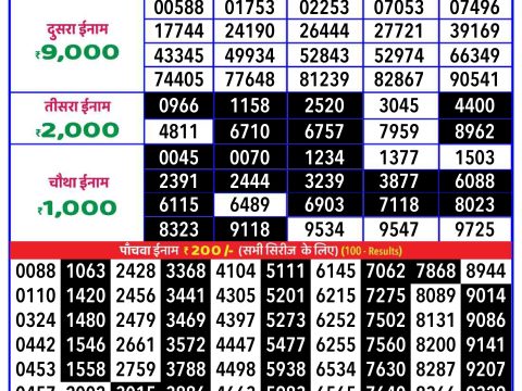 Everest Result Today Dear Lottery Chart