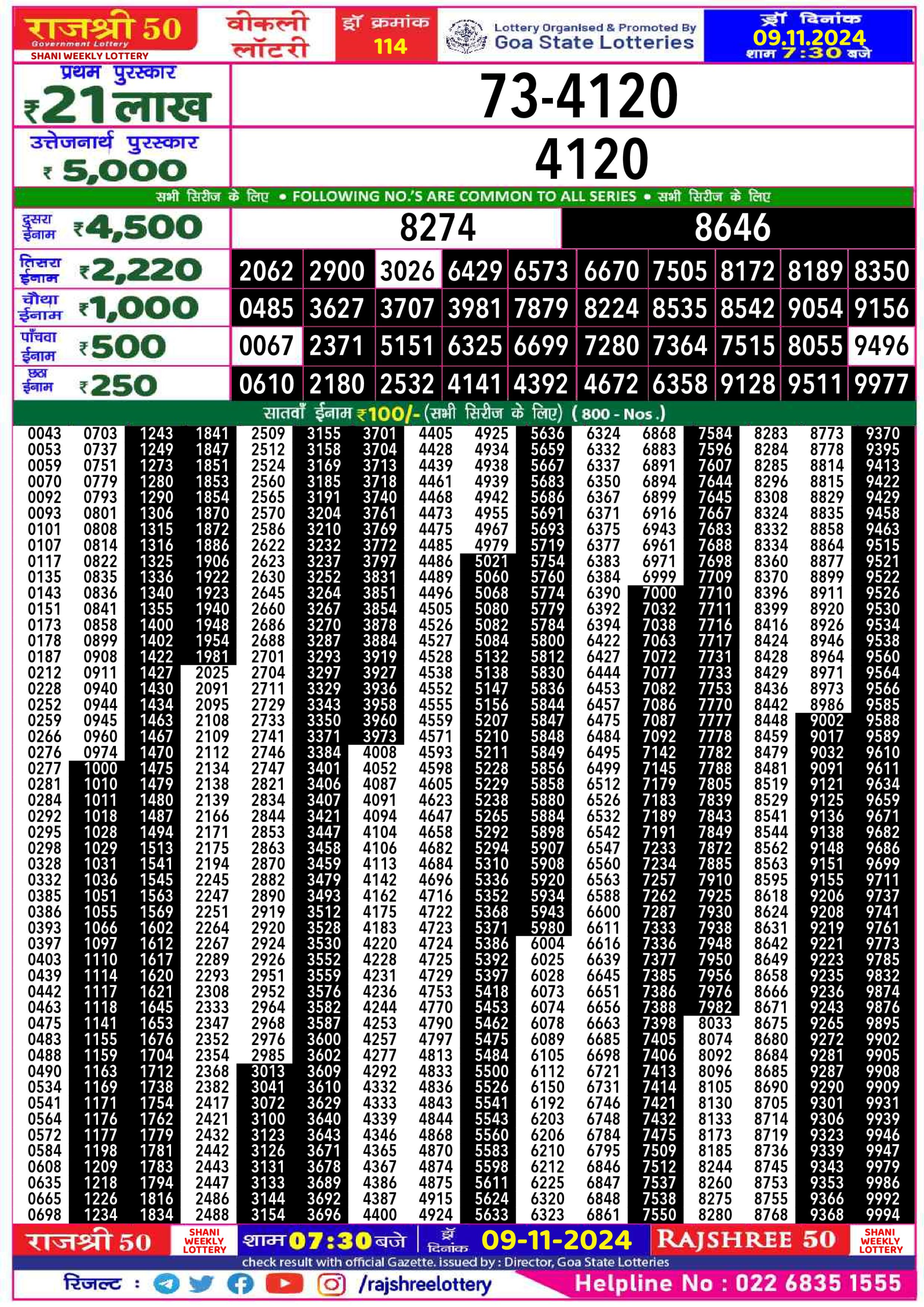 Everest Result Today Dear Lottery Chart